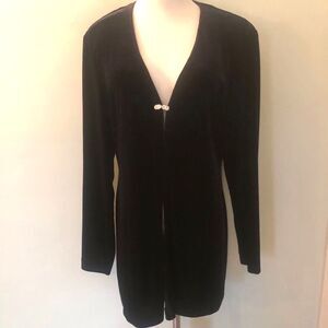 [J.R. Nites by Caliendo] Black Velvet Cardigan Sz: L